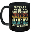 38 Years Of Being Awesome Vintage 1984 Limited Edition Mug