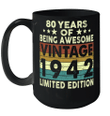 80 Years Of Being Awesome Vintage 1942 Limited Edition 80th Birthday Gift Mug