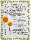 Blanket To My Daughter Never Forget That I Love You Sunflower Fleece Blanket