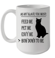 Cat As My Slave You Must Feed Me Pet Me Envy Me Bow Down To Me Mug