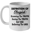 Definition Of Stupid Knowing The Truth Seeing The Truth But Still Believing The Lies Mug