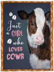 Heifer Just Girl Who Loves Cows Blanket - Cow Fleece Blanket