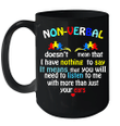 Nonverbal Autism Doesn't Mean That I Have Nothing To Say It Means Mug