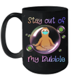 Sloth Stay Out Of My Bubble Funny Mug Yoga Sloth Quarantined