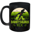 Vintage Retro 3 Kids Daddysaurus Dinosaur Lover Mug Funny Father's Day Gifts