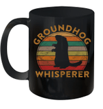 Groundhog Whisperer Silhouette Vintage Gift Ground Hog Day Mug