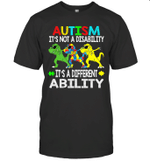 It's Not A Disability Ability Autism Dinosaur Dabbing 2021 Shirt