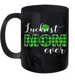 Luckiest Mommy Buffalo Plaid St Patrick's Day Lucky Shamrock Mug