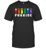 Purride Paw Cat Kitten Lgbt Gay Les Pride Rainbow Vintage Shirt