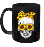Skull Wears Sunflower Headband Mug