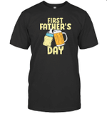 First Father's Day Gift Beer Baby Bottle Daddy 2022 Dad Joke Shirt