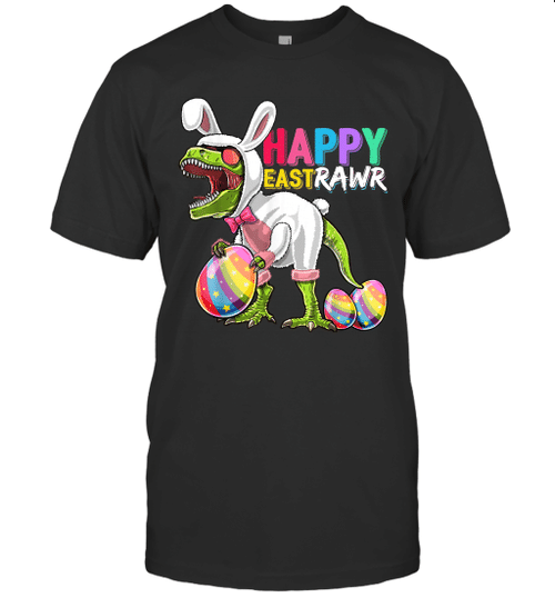 Happy Eastrawr T-Rex Dinosaur Easter Bunny Egg Costume Kids Shirt
