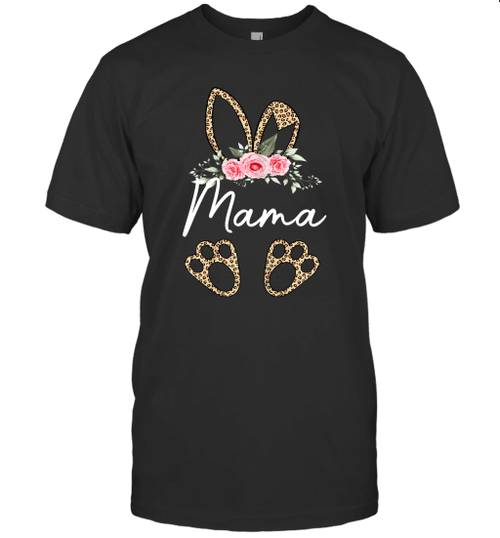 Mother's Day Easter Gifts For Mama Leopard Print Bunny Shirt