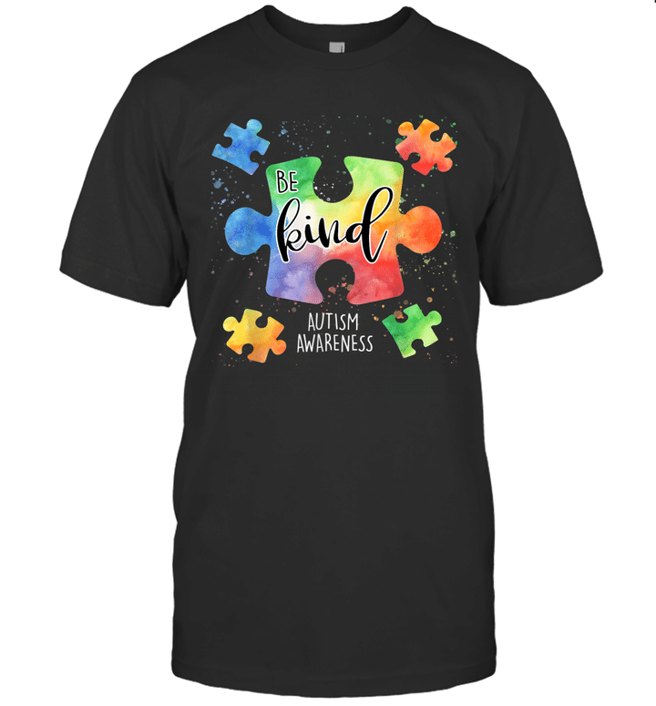 Be Kind Puzzle Pieces Cute Autism Awareness Shirt