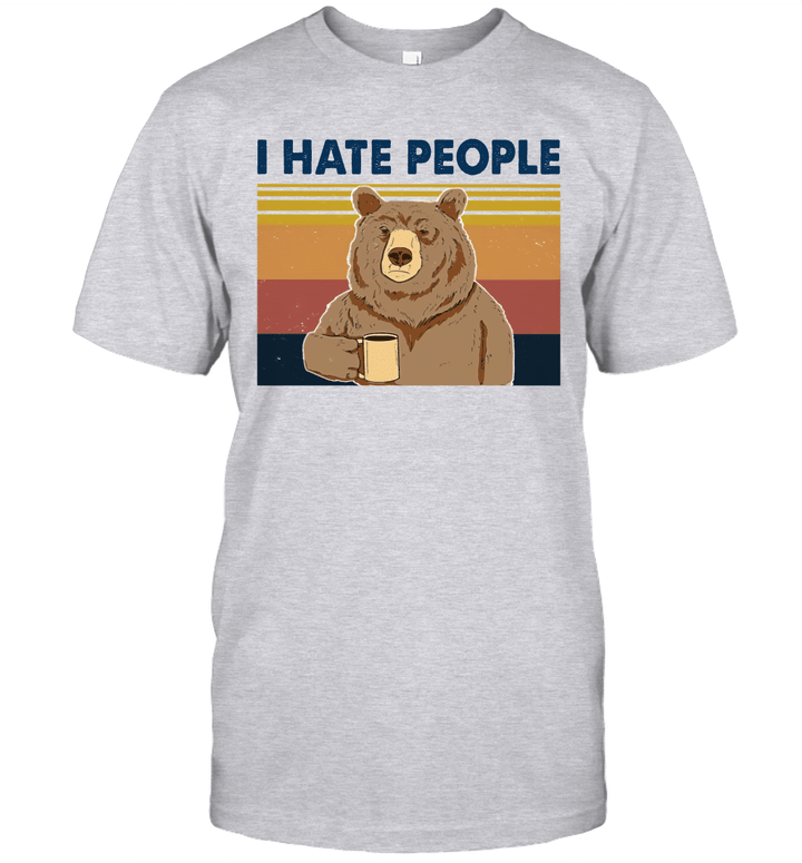 Bear I Hate People Vintage Shirt