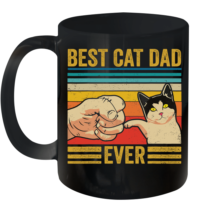 Best Cat Dad Ever Bump Fit Vintage Retro Mug