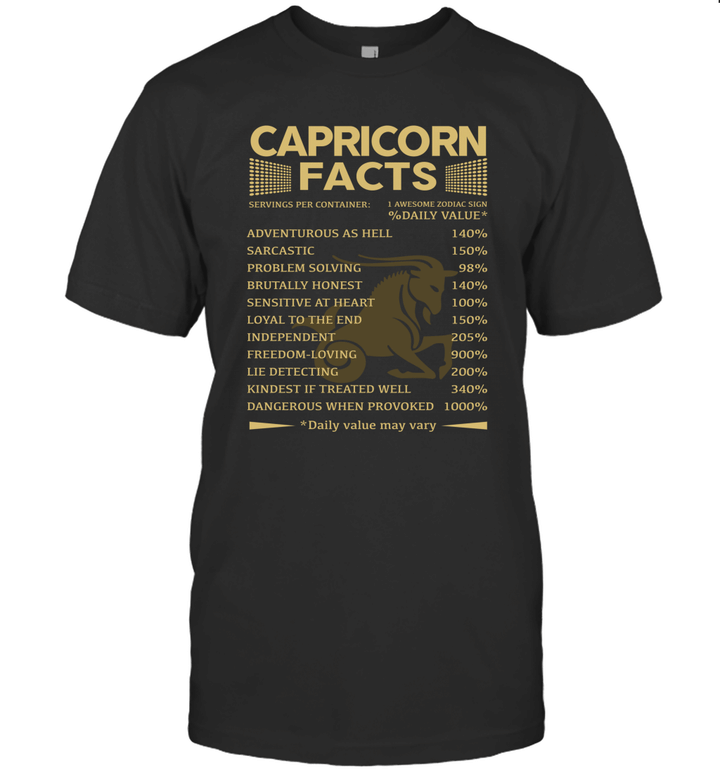 Capricorn Facts Awesome Zodiac Sign Daily Value May Vary Shirt