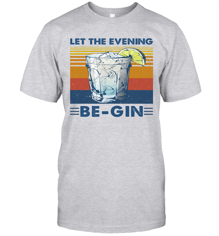 Cocktail Let The Evening Be Gin Vintage Funny Shirt