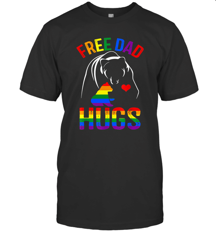 Free Dad Hugs Bear Lover Rainbow Lgbt Pride Shirt
