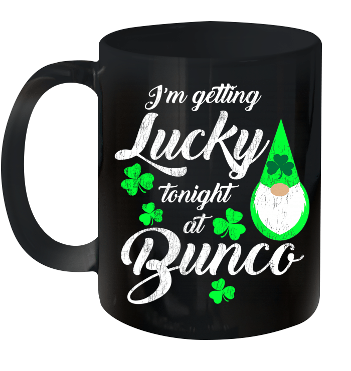Funny Bunco St Patrick's Day Gnome Getting Lucky At Bunco Mug