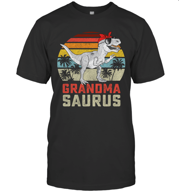Grandmasaurus T-Rex Dinosaur Grandma Saurus Family Matching Vintage Shirt