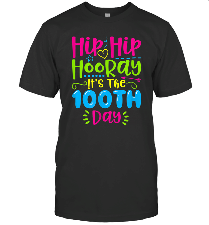Hip Hip Hooray It's 100th Day Of School Shirt