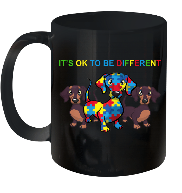 It's Ok To Be Different Dachshund Autism Awareness Gift Mug