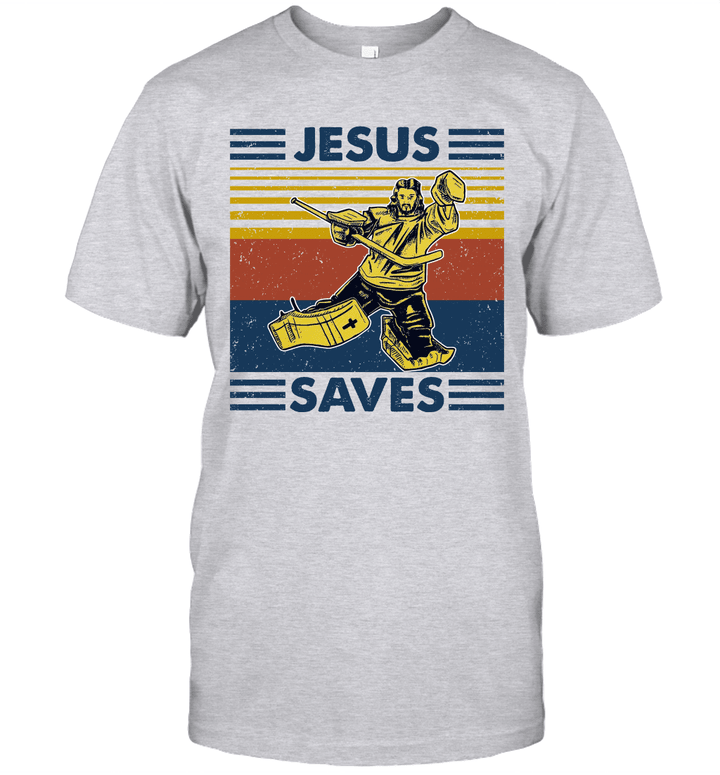 Jesus Saves Hockey Vintage Funny Shirt
