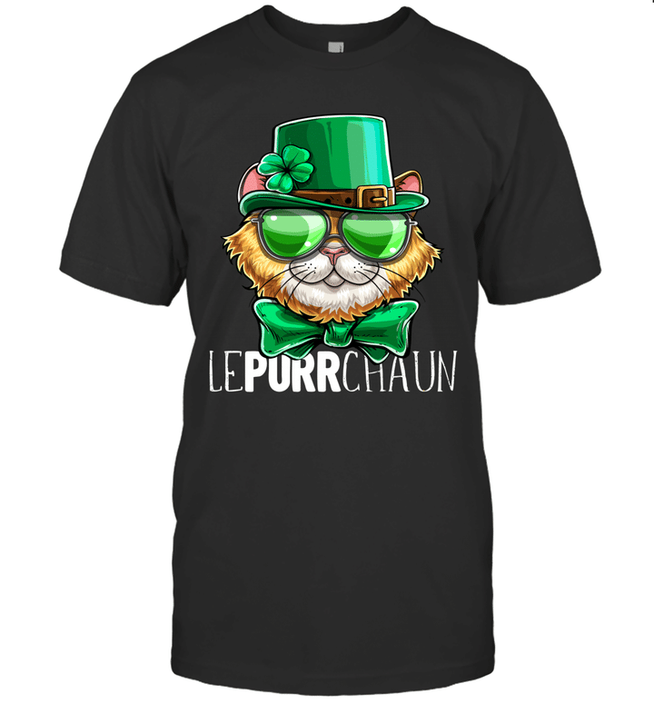 Lepurrchaun St. Patrick's Day Cat Leprechaun Shamrock Shirt