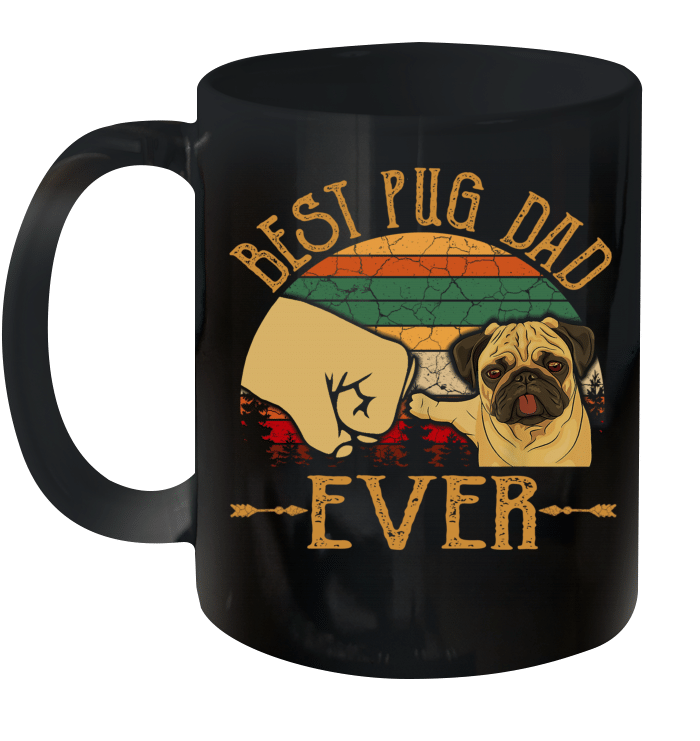 Retro Vintage Best Pug Dad Ever Mug