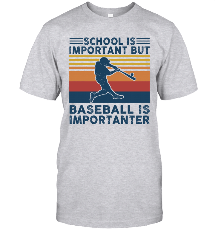 School Is Important But Baseball Is Importanter Shirt Funny Baseball Lover Gift