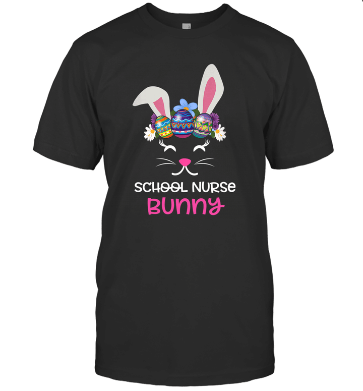 School Nurse Bunny Face Egg Costume Easter Day Gift Shirt