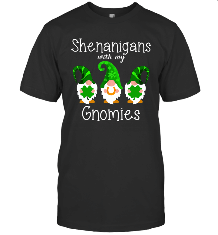 Shenanigans With My Gnomies Shamrock Clover St Patrick's Shirt