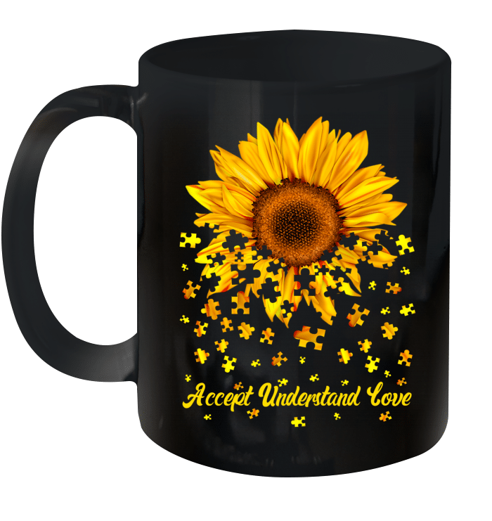 Sunflower Accept Understand Love Autism Awareness Gift Mug
