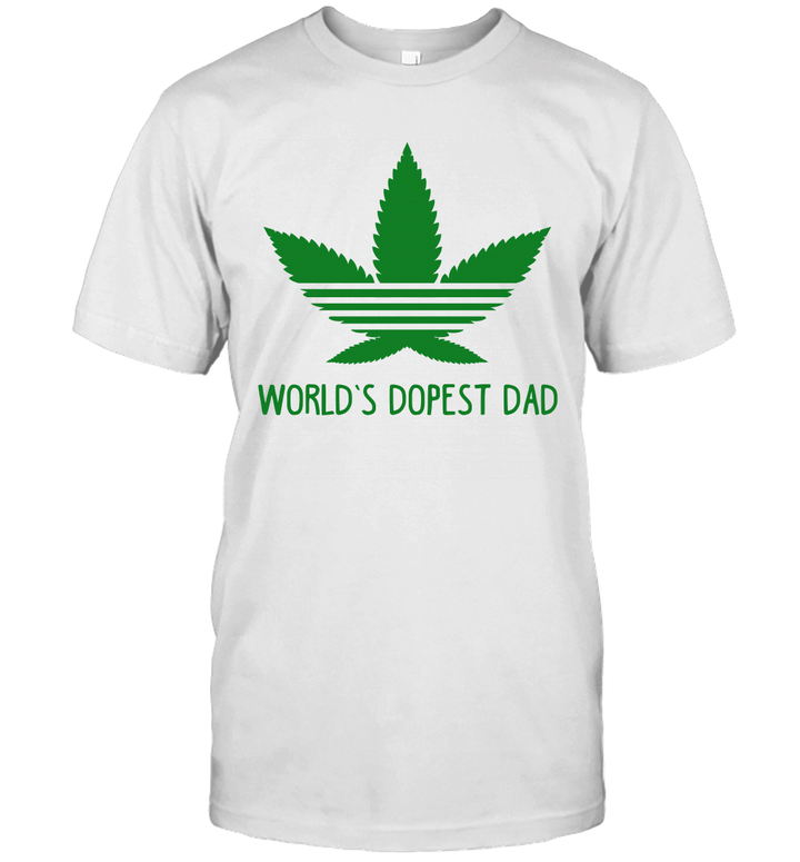 Weed Cannabis World's Dopest Dad Shirt Funny Father's Day Gifts