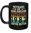 40 Years Of Being Awesome Vintage 1982 Limited Edition Mug
