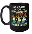 50 Years Of Being Awesome Vintage 1972 Limited Edition Mug 50th Birthday Gift Mug