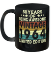 58 Years Of Being Awesome Vintage 1964 Limited Edition 58th Birthday Gift Mug