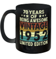 70 Years Of Being Awesome Vintage 1952 Limited Edition 70th Birthday Gift Mug