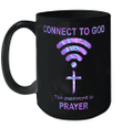 Connect To God The Password Is Prayer Mug Wifi Cross