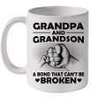 Grandpa And Grandson A Bond That Can't Be Broken Mug Funny Father's Day Gifts