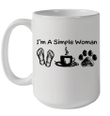 I'm A Simple Woman Flip Flops Coffee Dog Paw Mug