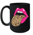 Pink Lips Leopard Tongue Trendy Animal Print Mug