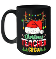 Santa and Reindeer Teacher Crew Merry Christmas Mug Funny Xmas Gift