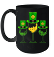Three Wine Glass St Patrick's Day Lucky Irish Shamrock Gift Mug