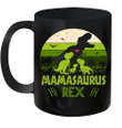 Vintage Retro 3 Kids Mamasaurus Dinosaur Mother's Day Gift Mug