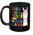 Testing Day Rock The Test Teaching No Prob Llama Teacher Mug