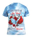 Cardinal A Big Piece Of My Heart Lives In Heaven 3D Hoodie and Shirt Memorial Gift