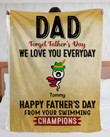 Happy Father’s Day From Your Swimming Champions Personalized Blanket, Best Gift For Father