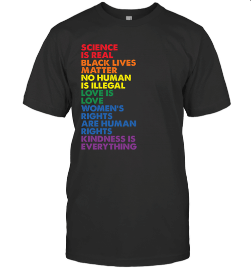 Distressed Science Is Real Black Lives Matter LGBT Pride Shirt Love is Love T-Shirt